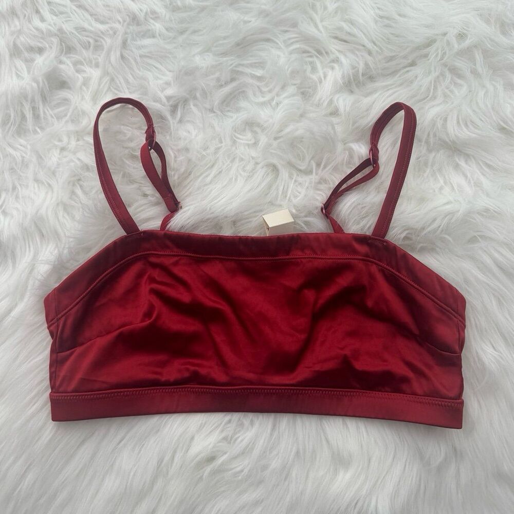 Aerie Satin Stretch Bandeau Sundried Size Small